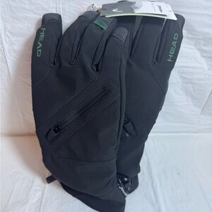 HEAD Black and Green Winter Gloves
